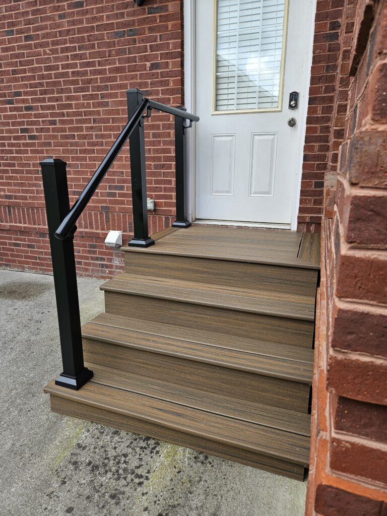 Custom Welded Stairs and Aluminum Railings in Newburgh — custom welded stairs with aluminum railings